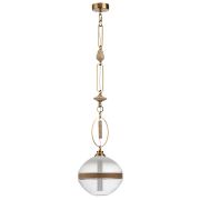 5441/1C PENDANT ODL_EX26 сатинированн.латунь/прозрачн./металл/стекло/травертин/веревка Подвес G9 LED 6W KREMA