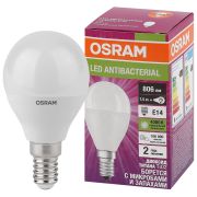 Лампа светодиодная OSRAM Antibacterial LCCLP60, E14, P45, 7.5 Вт, 4000 К