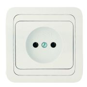 Розетка 1-м СП Mimoza 16А IP20 без заземл. бел./бел. Makel 12022