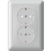 Розетка 2-м СП W59 16А IP20 с заземл. защ. шторки в сборе бел. SE RS16-255-18