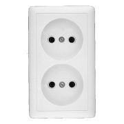Розетка 2-м ОП Хит 16А IP20 250В без заземл. без защ. шторок бел. SE RA16-237-B