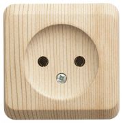 Розетка 1-м ОП Этюд Дача 16А IP20 250В без заземл. без защ. шторок сосна SE PA16-001D