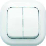 Выключатель 2-кл. 1п 2мод. СП Валентина 6А IP20 С56-034 бел. Кунцево 7647