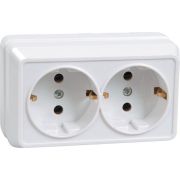 Розетка 2-м ОП Октава РС22-3-ОКм 16А IP20 с заземл. крем. GENERICA ERO21-K33-16-DC