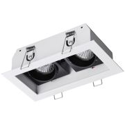 370713 SPOT NT20 482 белый/черный Светильник встраиваемый карданный IP20 GU10 2*50W 220V GESSO